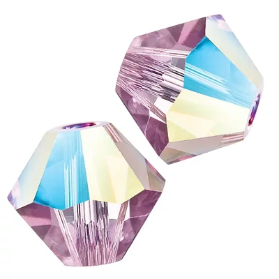 Colier din Mărgele conice de cristal  Preciosa, 6 mm - Light Amethyst Glitter