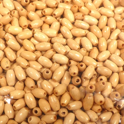 Mărgele din lemn, boabe de ovăz, 5-8 mm, 500 g - natural