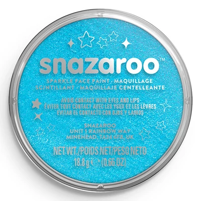 Disc de vopsea pentru față Snazaroo - turcoaz sclipitor, turcoaz strălucitor 481