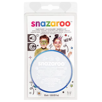 Disc de vopsea pentru față Snazaroo - alb, white 000, blister