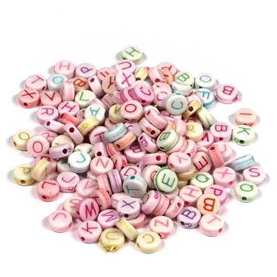Mărgele din plastic, 6 mm - mixte