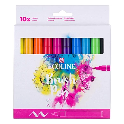 Set marker tip pensulă, acuarelă Talens Ecoline Brush Pen - 10 buc
