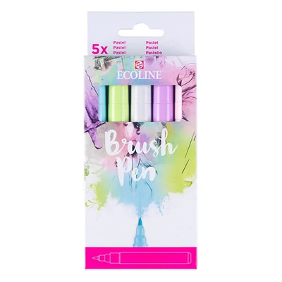 Talens Ecoline Brush Pen - Set de 5 buc, Pastel