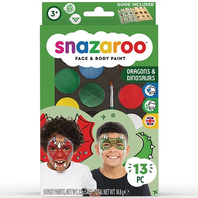 Set de vopsea pentru pictura pe față Snazaroo - Dinozaur, Dragon