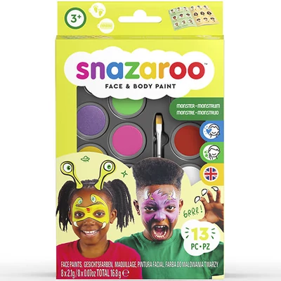 Set de vopsea pentru pictura pe față Snazaroo - Monștri, extratereștri
