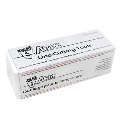 Set de cuțite pentru tăiat linoleum ABIG în cutie de plastic, 7 buc