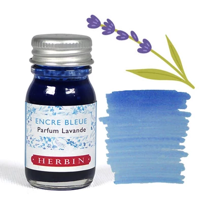 Cerneală parfumată, J. Herbin, 10 ml - cerneală albastră, parfum de lavandă