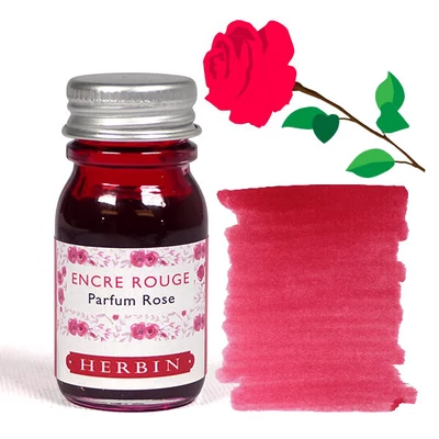 Cerneală parfumată, J. Herbin, 10 ml - cerneală roșie, parfum de trandafir