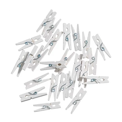Cleme lemn , 30 mm, 24 buc - alb