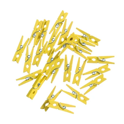 Cleme lemn , 30 mm, 24 buc - galben
