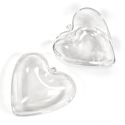 Inimă din plastic din două părți - 8 cm