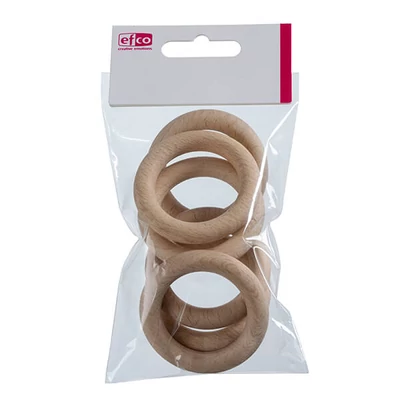 Inel de bază din lemn de fag, prinzător de vise - 5,6 cm, 6 buc