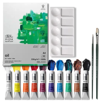 Set de vopsea în ulei Winsor&amp;Newton Winton - 10x12 ml + accesorii