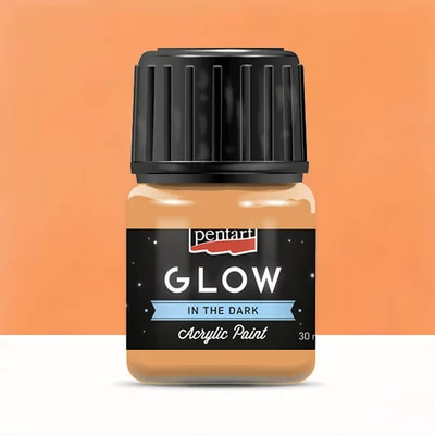Vopsea acrilică Pentart Glow care strălucește în întuneric, 30 ml - portocaliu