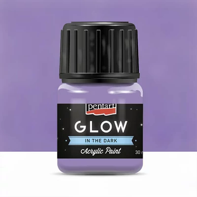Vopsea acrilică Pentart Glow care strălucește în întuneric, 30 ml - violet