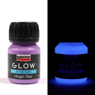 Vopsea acrilică Pentart Glow care strălucește în întuneric, 30 ml - violet