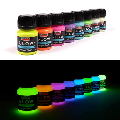 Vopsea acrilică Pentart Glow glow-in-the-dark, 30 ml - în diverse culori