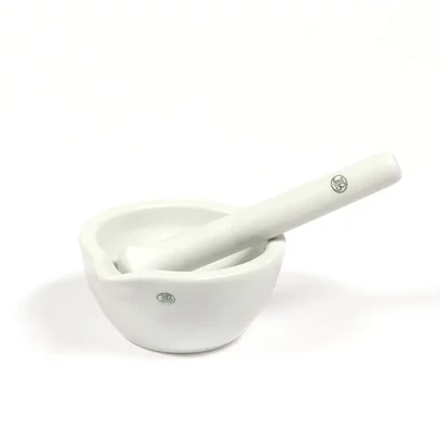 Moară de porțelan cu pistil, pentru pigmenți, 6,3x4,1 cm