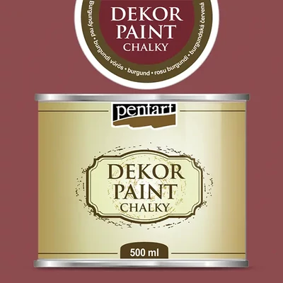 Pentart Dekor Paint Chalky vopsea cretă, 500 ml - roșu de burgundia