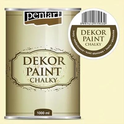 Vopsea cretă Pentart Dekor Paint Chalky, 1000 ml - fildeș