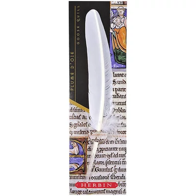 J. Herbin,stilou pană de gâscă pentru cerneală, 21 cm - alb