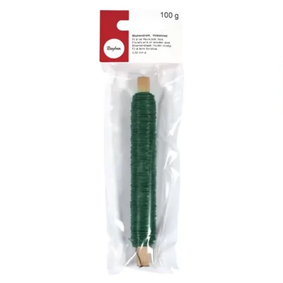 Sârmă pentru aranjamente florale, 0,5 mm, 100 g - verde închis