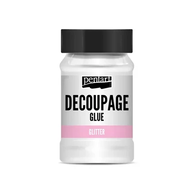 Lac adeziv Pentart decoupage, 100 ml - cu glitter