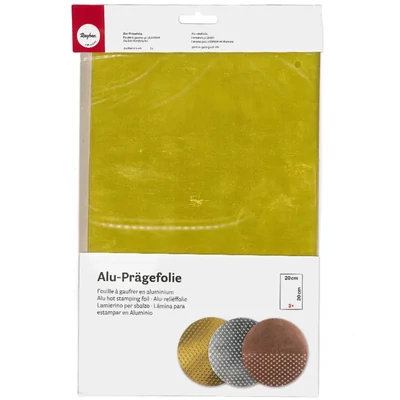 Folie de aluminiu gofrată, 20x30 cm, 0,15 mm, 3 bucăți – aur