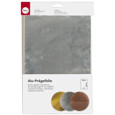 Folie de aluminiu gofrată, 20x30 cm, 0,15 mm, 3 bucăți – argint