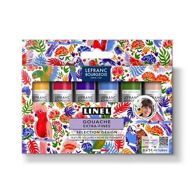 L&amp;B Linel extra fine set vopsea gouache, 6x14 ml - Design
