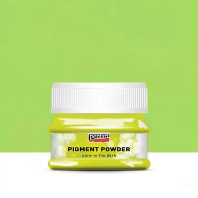 Pudră de pigment Pentart care strălucește în întuneric, 12 g - verde deschis