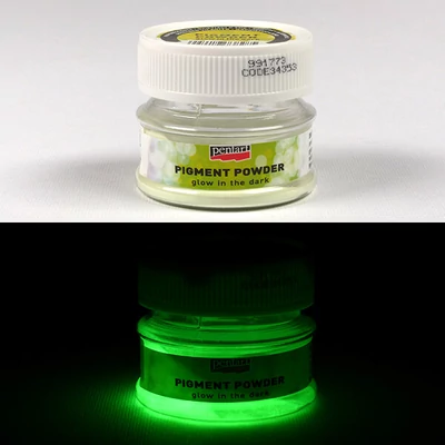 Pudră de pigment Pentart care strălucește în întuneric, 12 g - verde deschis