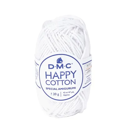 Fire de bumbac pentru amigurumi DMC Happy Cotton, 20 g - 762, alb