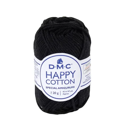 Fire de bumbac pentru amigurumi DMC Happy Cotton, 20 g - 775, negru