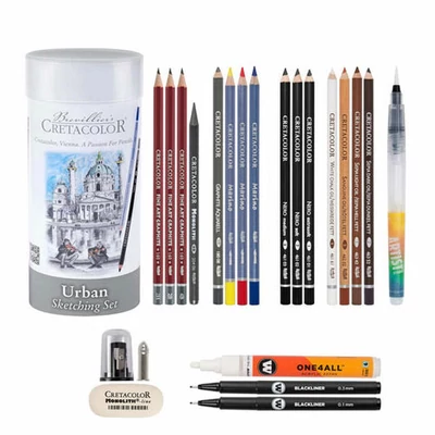 Cretacolor Urban Sketching Set Set de desen și schițe, 22 buc
