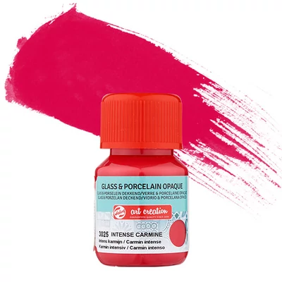 Vopsea sticlă și porțelan Art Creation, acoperitor, 30 ml - 3025 intense carmine
