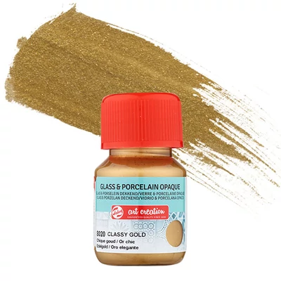 Vopsea sticlă și porțelan Art Creation, acoperitor, 30 ml - 8020 classy gold