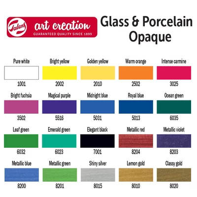 Vopsea sticlă și porțelan Art Creation, acoperitor, 30 ml - in diverse culori