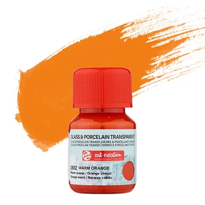 Vopsea sticlă și porțelan Art Creation, transparent, 30 ml - 2502 warm orange