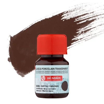 Vopsea sticlă și porțelan Art Creation, transparent, 30 ml - 4026 earthly brown