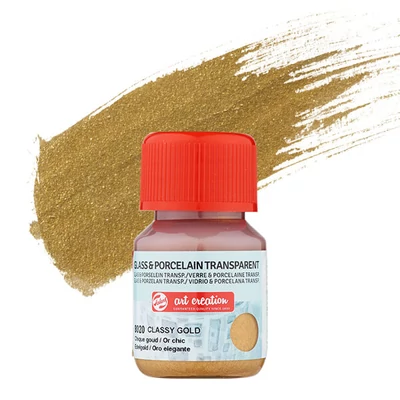 Vopsea sticlă și porțelan Art Creation, transparent, 30 ml - 8020 classy gold