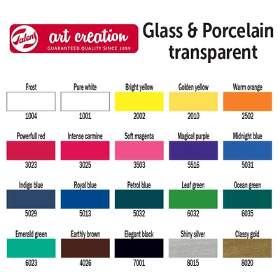 Vopsea sticlă și porțelan Art Creation, transparentă, 30 ml - in diverse culori