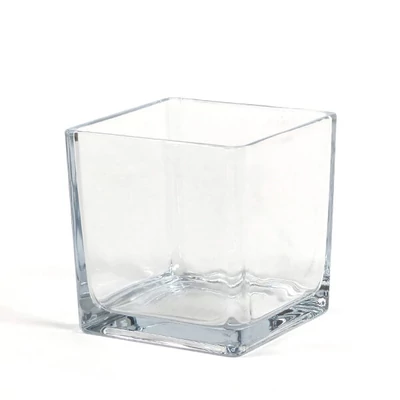 Depozitor sticlă, suport lumânare - cub - 10x10 cm