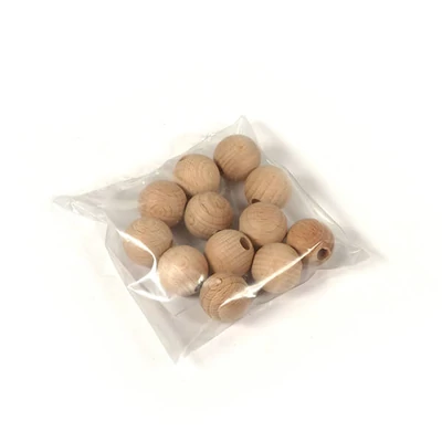 Bile de lemn  la pachet, cu orificiu - 20 mm, 12 buc