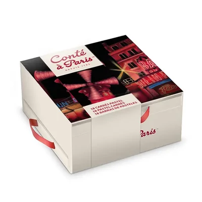 Set cretă Conté - 18 buc, Într-o cutie de carton cu 3 sertare