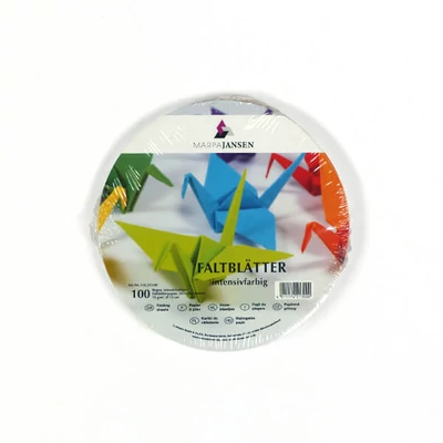 Hârtie origami, colorată - 70 g, 100 coli, cerc de 12 cm
