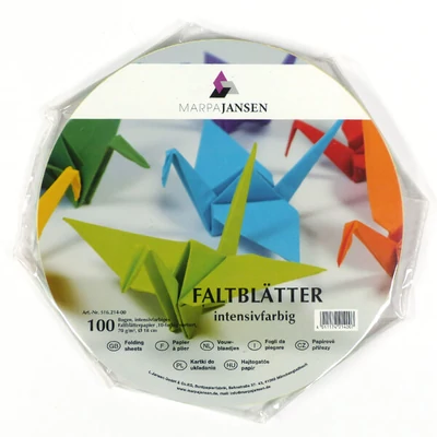 Hârtie origami, colorată - 70 g, 100 coli, cerc de 18 cm