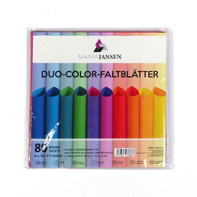 Hârtie origami, Duo-Color - 80 g, 80 buc, 15x15 cm