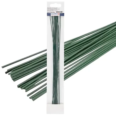 Sârmă pentru aranjamente florale, 0,8 mm, 30 cm, 35 bucăți - verde
