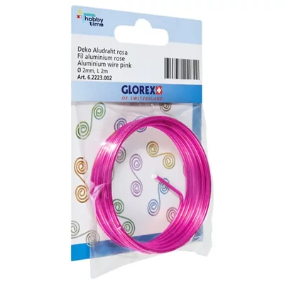 Sârmă de aluminiu, 2 mm, 2 m - pink